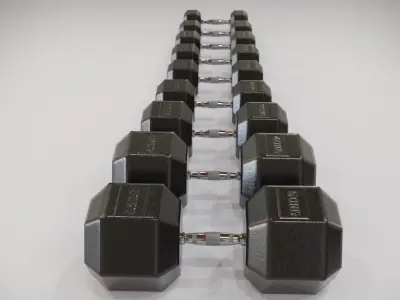 Dumbbells Game Ready Pack with Holder Low-poly 3D model