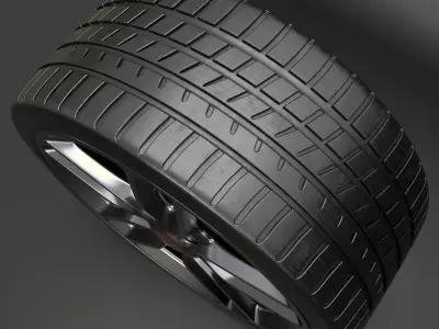c rim tire 3D model