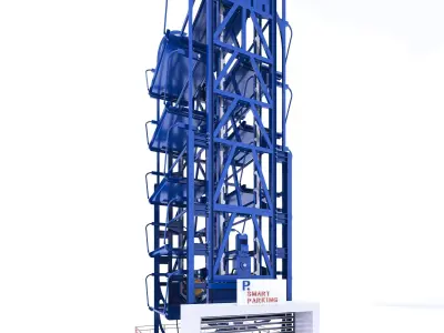 SMART ROTARY CAR PARKING SYSTEM FOR 12 CAR 3D MAX MODEL 3D model