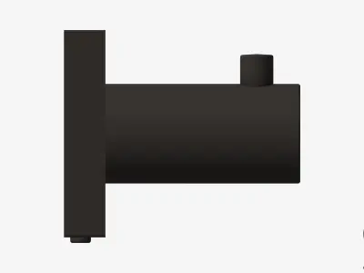 Robe Hook - Luxury - Round - Square Plate Low-poly 3D model