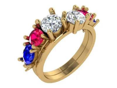Round Cut Ring With Band 3481 3D print model