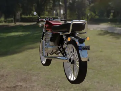 Low Poly Motor Bike 3D Model Low-poly 3D model