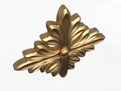 Rosette Carved Decoration CNC 01 Low-poly 3D model