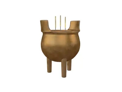 Cartoon Incense Burner v1 007 Low-poly 3D model