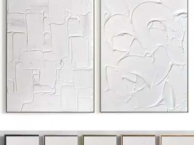 Plaster Two Photo Frame 112 Low-poly 3D model