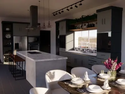 kitchen luxury Free 3D model