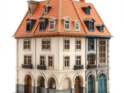 Charming Vintage Building model pack Low-poly 3D model