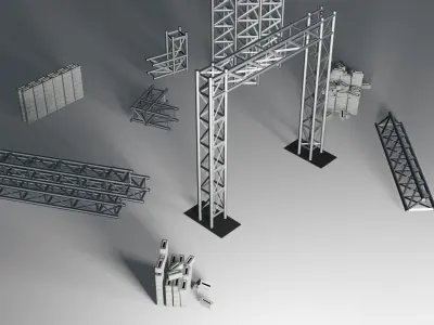 Truss System Low-poly 3D model