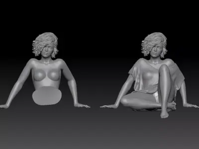 CARWASH GIRL  4 3D print model
