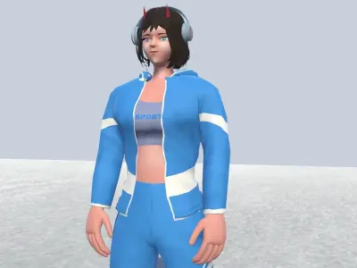 Racer avatar 3 female Rigged Low-poly 3D model