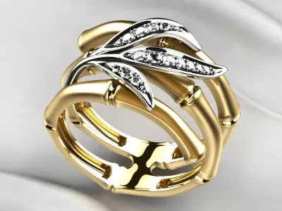 Carrera Bambu Style Gold Ring 3D print model