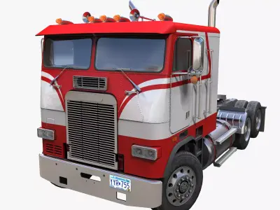 Freightliner cabover semi truck Low-poly 3D model