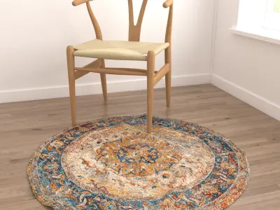 Round Rug Set 304 3D model