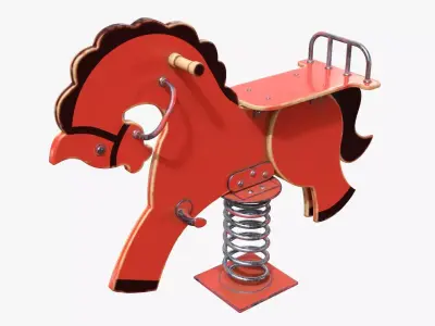 Spring rocking horse 3D model