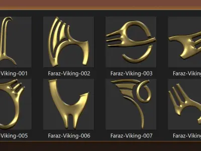 110 Viking element alpha brush and 3D Model 3D model