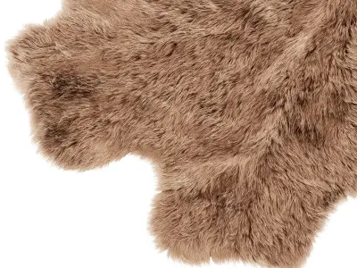 Premium Faux Sheepskin Fur Carpet 3D model