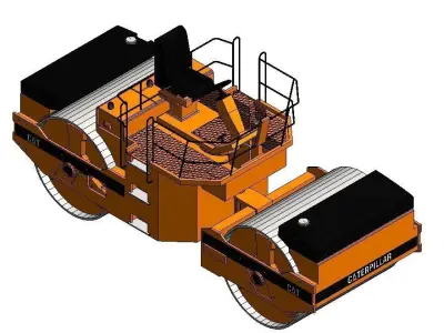 Vibratory Road Roller Compactor-15 Low-poly 3D model