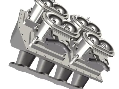 Pro Stock Tunnel Ram Intake with Split Dominator Carbs 3D print model