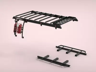 PROLINE rack and running boards for Land Cruiser J76 Low-poly 3D model