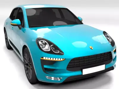 PORSCHE MACAN TURBO 2015 LOWPOLY Low-poly 3D model