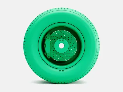 15x10 Minilite Wheel Goodyear Blue Streak 800 Tire 3D print model