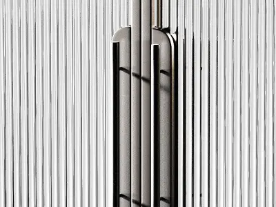 Arched door made of metal and glass 2 types of glass 3D model