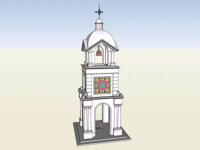 classical clock tower design 3D model