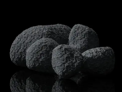 Stones Collection - 20 stones with 3 materials Free low-poly 3D model