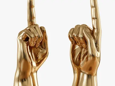 Gold figurine hand 3D model