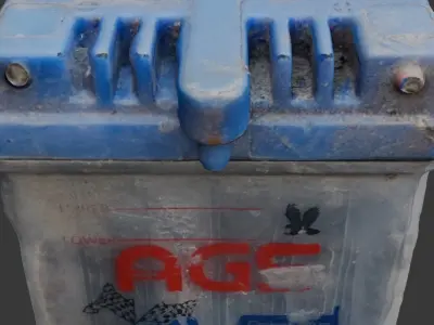 Old Motorcycle Battery 3D Scan Low-poly 3D model