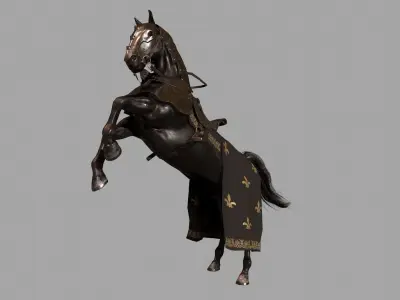 Armored Warhorse Low-poly 3D model