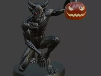 Halloween Black Demon 3D Model 3D print model