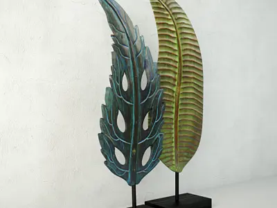 Albesia Wood Leaf Decoration 3D model