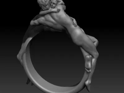 She and he are a womans ring 3D print model