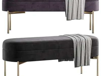 Chloe Storage Bench By Englishelm 3D model