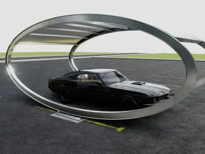 ELLIPSE TYPE SOLAR CARPORT TYPE-1 3D model