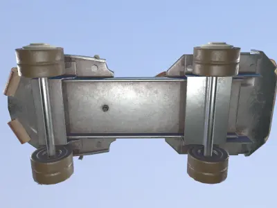 Rollers metal toy car Low-poly 3D model