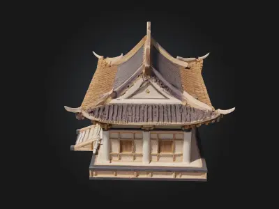 Ancient Pavilion Model  A Timeless Shelter of Elegance  3D model