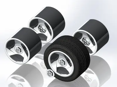 Set of wheels for scale model Viper 1992 3D print model