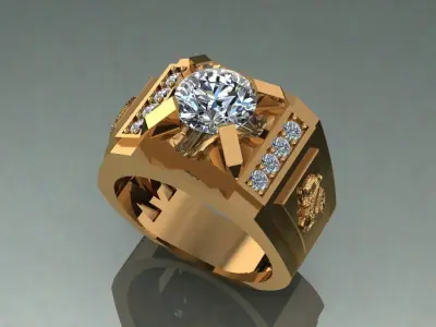 Men Ring Dragon Jewelry 3D print model