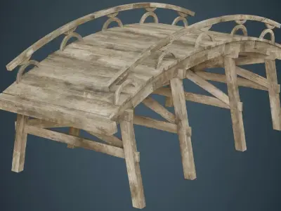 Plank Bridge 1A Low-poly 3D model