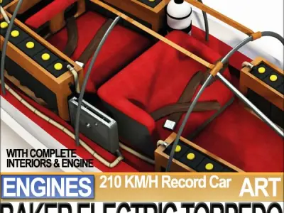 Record Car Baker Electric Torpedo 1902 STL Printable 3D print model