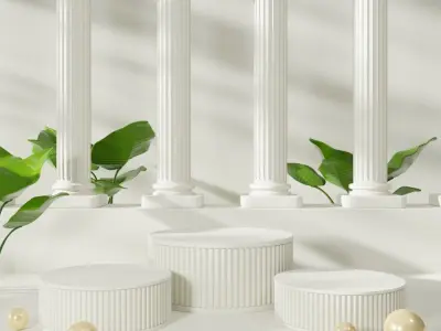 The model is a plain and elegant white Roman-style pallet 3D model