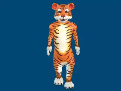 Toon Tiger with Animation 3D model