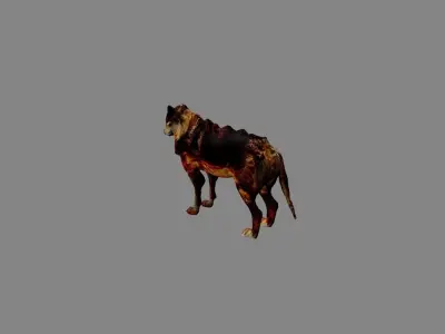 hunterWolf dog Low-poly 3D model