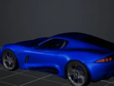 Sports Blue Car 3D Model 3D print model
