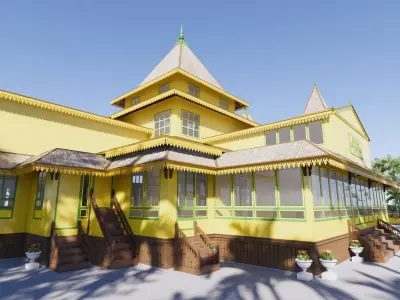 Grand Mosque of the Sambas Sultanate Palace 3D model