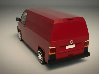Low Poly Transporter Van 04 Low-poly 3D model