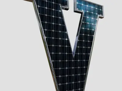 Solar Panel Letter - V 3D model