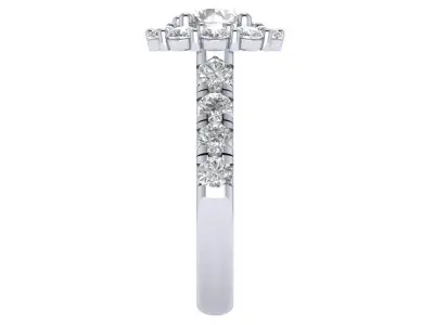 HALO-ER-822 diamond halo engagement ring 3D print model